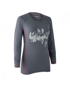 Deerhunter Lady Hazel T-shirt with long sleeves iron melange